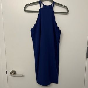 Lulus Scallop Detail Royal Blue Dress